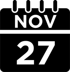 11- November - 27 Glyph black Icon pictogram symbol visual illustration