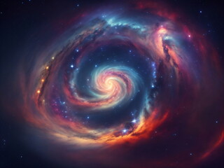 Space galaxy background with Saturn planet and asteroids, universe texture. starry futuristic surface with purple nebula, cosmos dust scenery. Deep purple sky with stars and planets