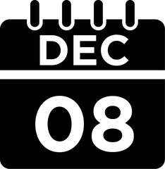 12- December - 08 Glyph black Icon pictogram symbol visual illustration