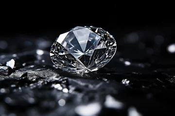 Foto op Canvas Rough diamond, precious stone in mines © Zaleman