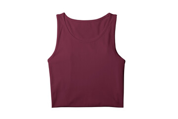 Blank Maroon Fold Tank Tops Template for Presentation Design