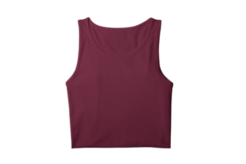 Blank Maroon Fold Tank Tops Template for Presentation Design