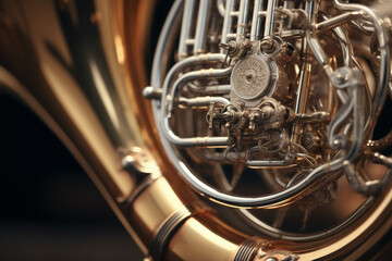Fototapeta na wymiar Close up of french horn