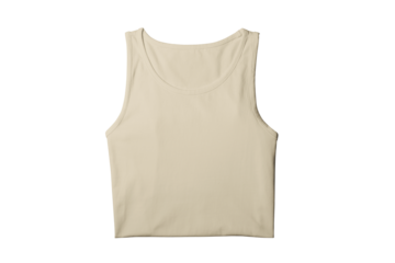 Blank Tan Fold Tank Tops Template for Presentation Design