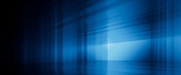 3d render, abstract blue geometric background, empty stage