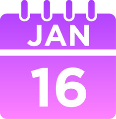 01-January - 16 Glyph Gradient Icon pictogram symbol visual illustration