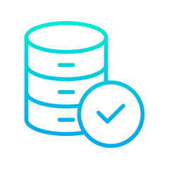 Outline gradient Approved Database Icon