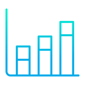 Outline gradient Graph Down Icon