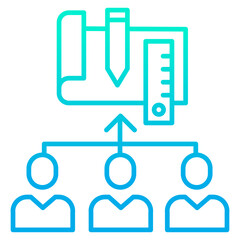 Outline gradient Business Planning Team icon