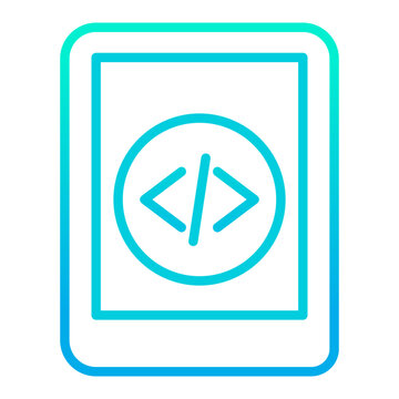 Outline gradient Tab Coding icon