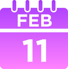 02-February - 11 Glyph Gradient Icon pictogram symbol visual illustration