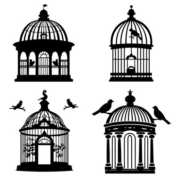illustration of a bird cage vector