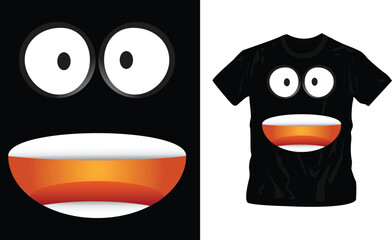 scary halloween emoji t-shirt design, emotions, cartoon faces, funny monsters 