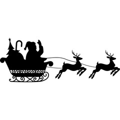 Santa Sleigh Silhouette