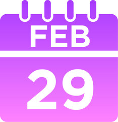 02-February - 29 Glyph Gradient Icon pictogram symbol visual illustration