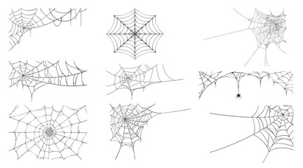 Halloween Spider Web, Cobweb, Creepy, Hand Drawn Cobweb