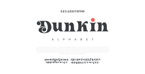 Dunkin sport future curve, wave modern alphabet fonts. technology typography urban font and number uppercase. vector illustration - obrazy, fototapety, plakaty