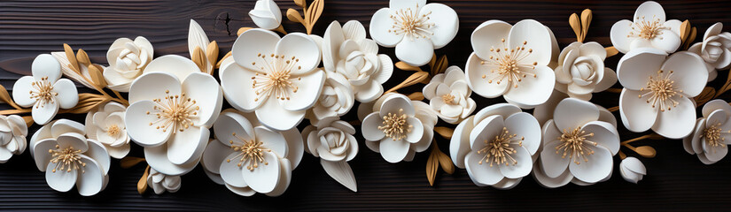 Application Consisting Of White Flowers. Generative AI - obrazy, fototapety, plakaty