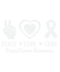 Peace Love Cure Breast Cancer Awareness Svg Design
These file sets can be used for a wide variety of items: t-shirt design, coffee mug design, stickers,
custom tumblers, custom hats, printables, print