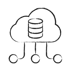 Hand drawn Cloud Data Icon