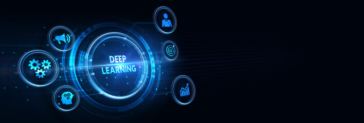 Deep learning artificial intelligence neural network. Technology, Internet and network concept. 3d illustration