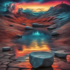 sunset in the mountains