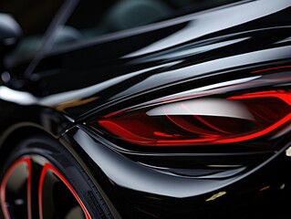Close-up of the rear light of a modern sports car. 