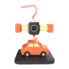 Printing Car 3D Illustration Icon