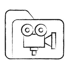 Hand drawn Folder Cinema icon