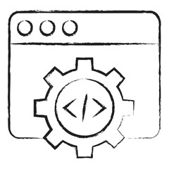 Hand drawn web development icon
