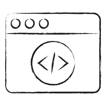 Hand drawn Web Coding icon