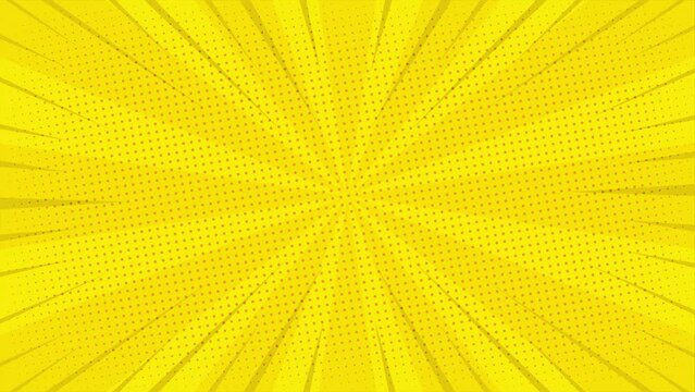 Abstract yellow comic radial ray background. Comic book cover illustration.