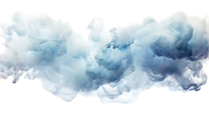 Smooth Flowing Clouds Isolated on Transparent or White Background, PNG