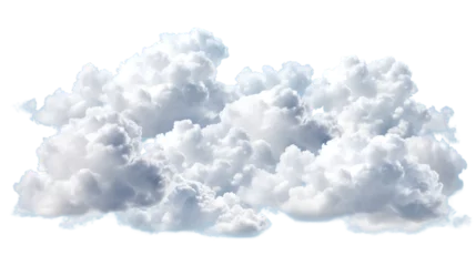 Foto op Canvas Fluffy White Clouds Isolated on Transparent or White Background, PNG © Bob