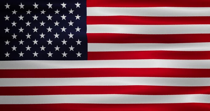 Animated waving American flag. 4th of july, Independence day, Patriotism.4k Animation video, motion graphics.