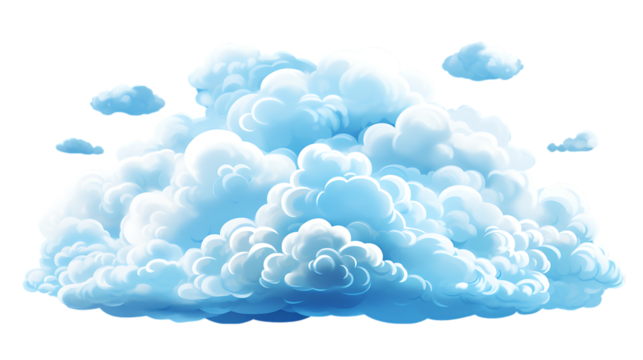 Cumulus Clouds on Transparent Background Isolated on Transparent or White Background, PNG
