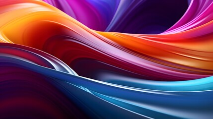 Abstract Background with Bright Colorful Ribbon in Neon Colors