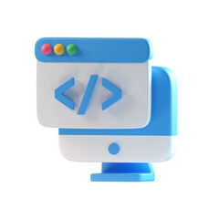 Coding 3d icon illustration
