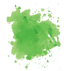 Hand-drawn watercolor illustration. Green watercolor background. Vector
