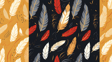 seamless background with feathers, Generative Ai