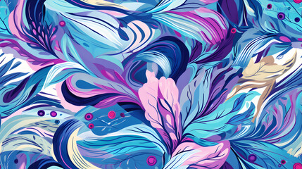 seamless pattern with flowers, Generative Ai