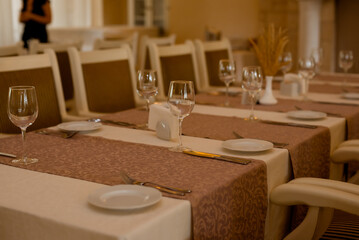 table set for a wedding reception