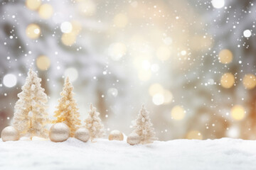 Fototapeta na wymiar Christmas and New Year holidays background with Snow in vintage style. Happy new year.AI Generative