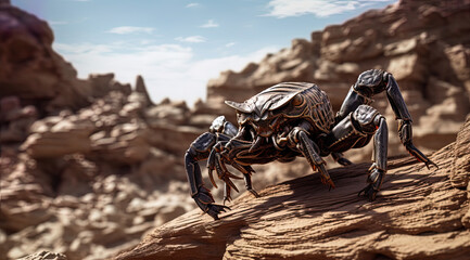 3d rendered illustration of a scorpion, generative ai