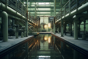 Water treatment station. Sewage treatment plant