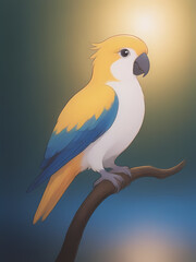 parrot comic art illustration style