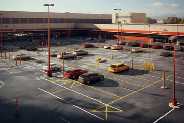 Car parking near the shopping center