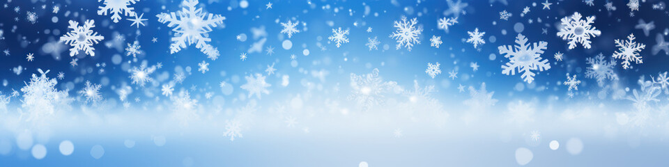 Naklejka na ściany i meble Snowflake On Natural Snowdrift Close Up - Christmas And Winter Background.Ai Generative