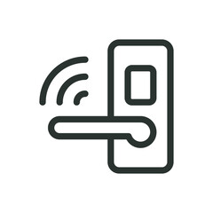 Biometric door lock isolated icon, electronic lock vector icon with editable stroke