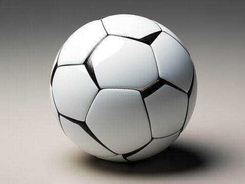 Soccer ball on a green field. 3d render illustration. 